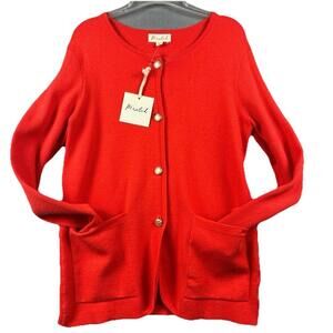 Marled NWT flame scarlet cardigan size small Christmas Sweater